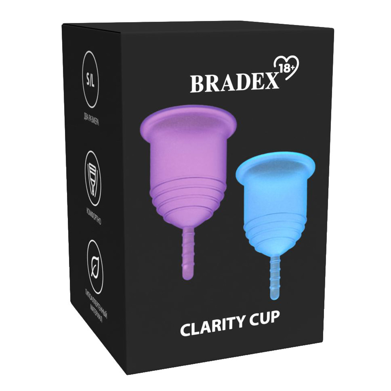 Набор менструальных чаш Bradex Clarity Cup SX 0052 многразовые 2 штуки (S+L) - 3